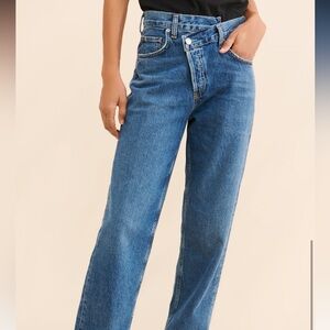 Agolde criss cross upsized jeans size 29, dark wash